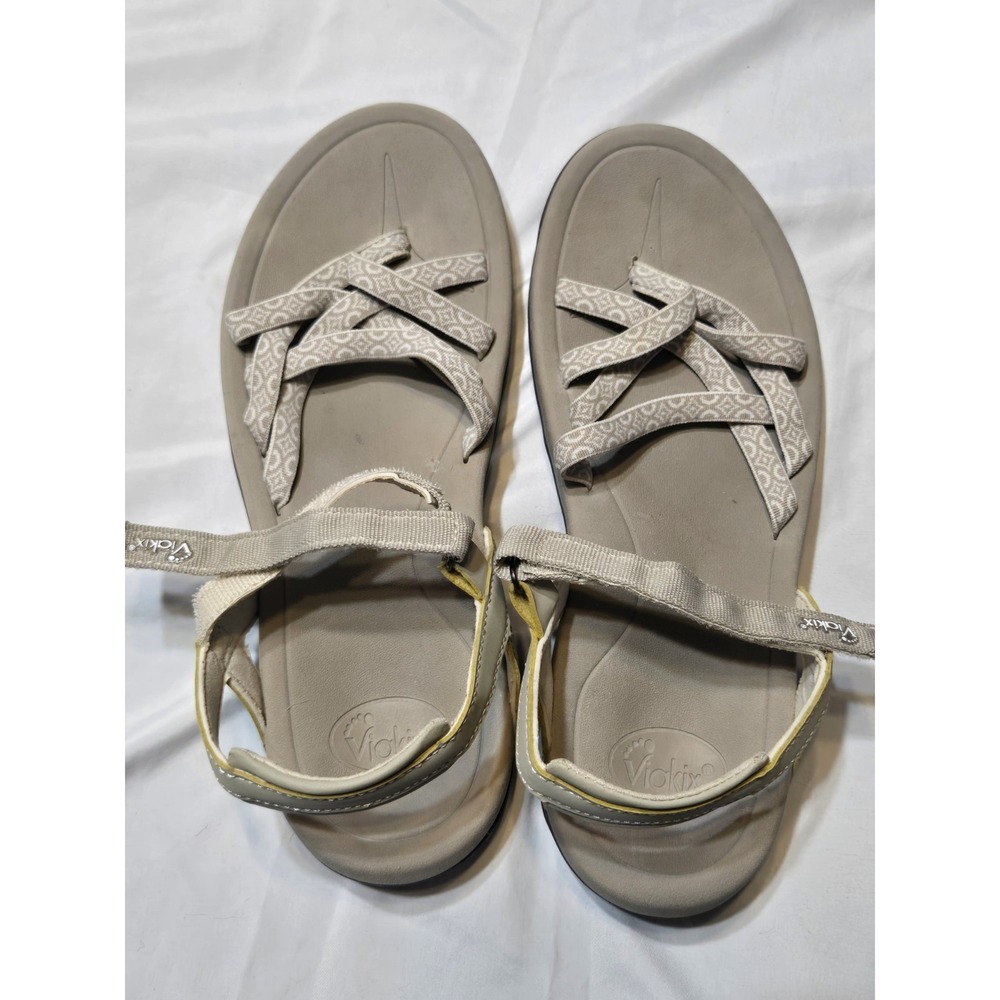 Viakix Hiking Walking Sandal Adjustable Straps Womens 10 Tan Outdoor Comfort